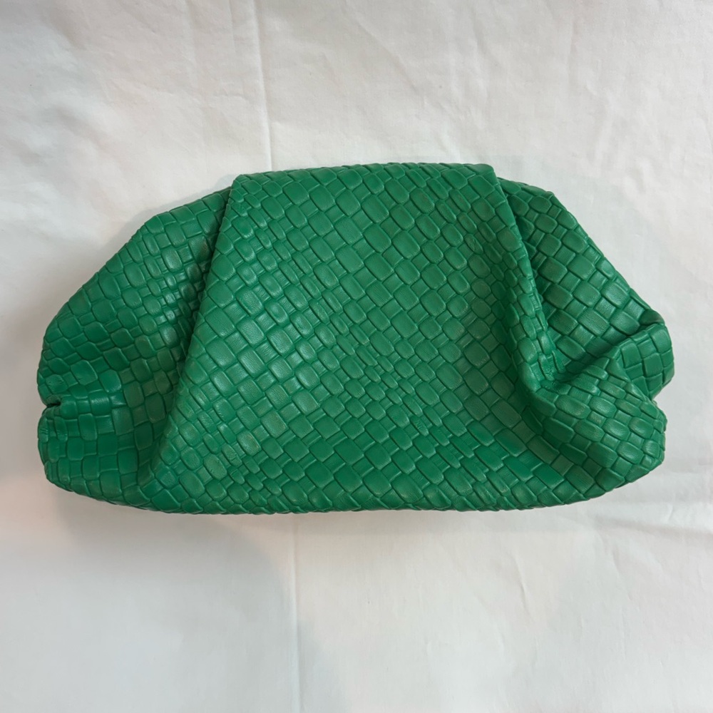 Green Textured Women's Clutch